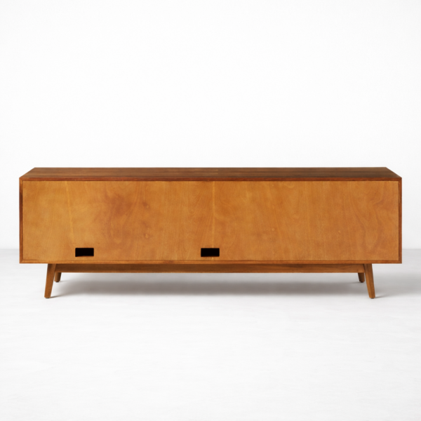 uren teakwood media console back