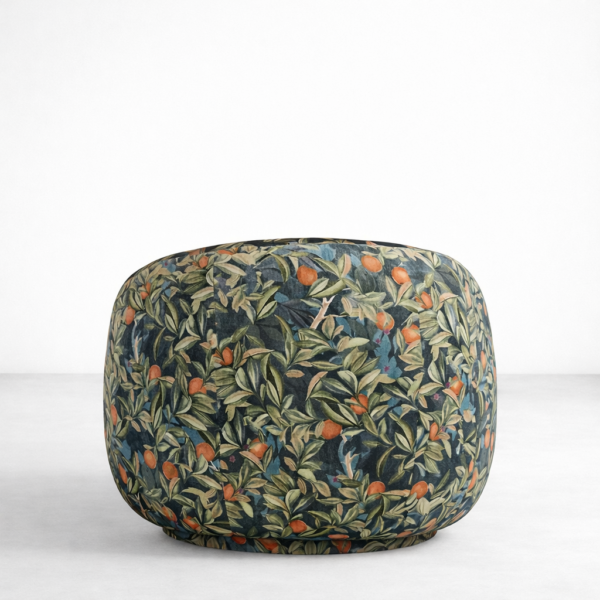 citrus botanical round lounge chair back view