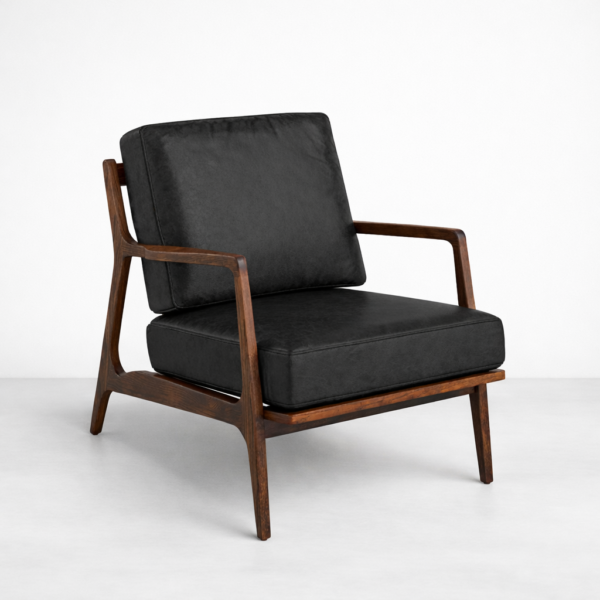 black leather armchair