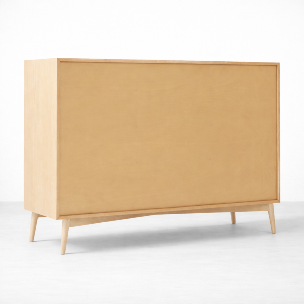 White ash wood chest of drawers – back view