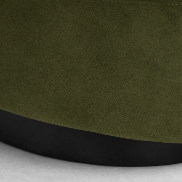green swivel accent chair black polished base detail
