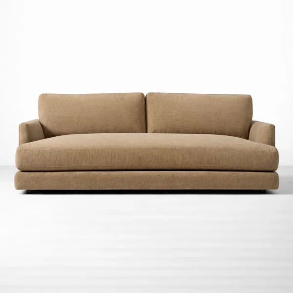 Beige 3 seater sofa front view INTERIORZE Haven deep seat