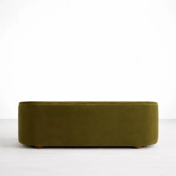 Olive velvet sofa back view curved silhouette INTERIORZE Curve