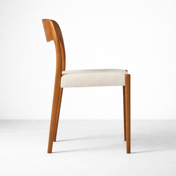 Side view of Elora solid teakwood dining chair