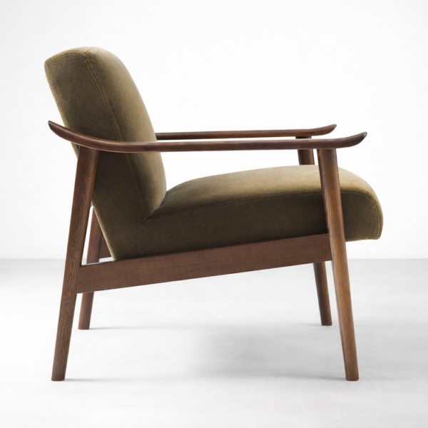 Designer Aurelio teakwood lounge chair for living room