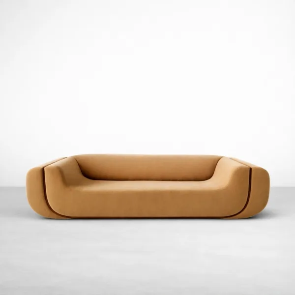 Sculpted rounded lounge sofa with a low modern profile