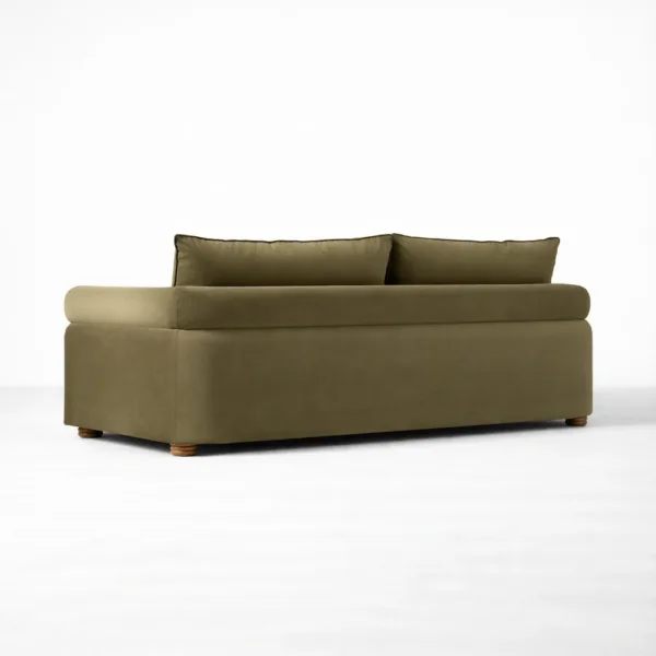 Back view of olive green 3 seater sofa by INTERIORZE Alder