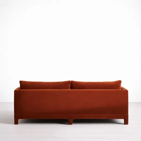 Rust velvet sofa back view 3 seater INTERIORZE modern desi