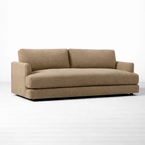 Beige 3 seater sofa angle view INTERIORZE Haven deep seat sofa