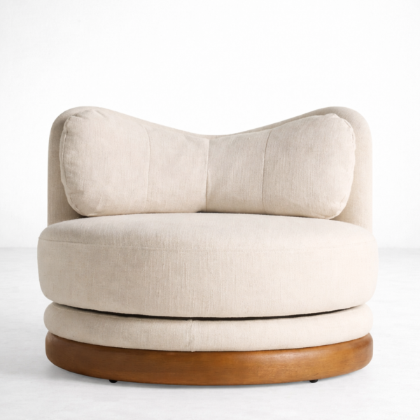 beige round swivel lounge chair ← exact focus keyword