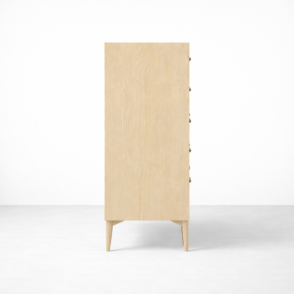White ash wood chest of drawers – side profile
