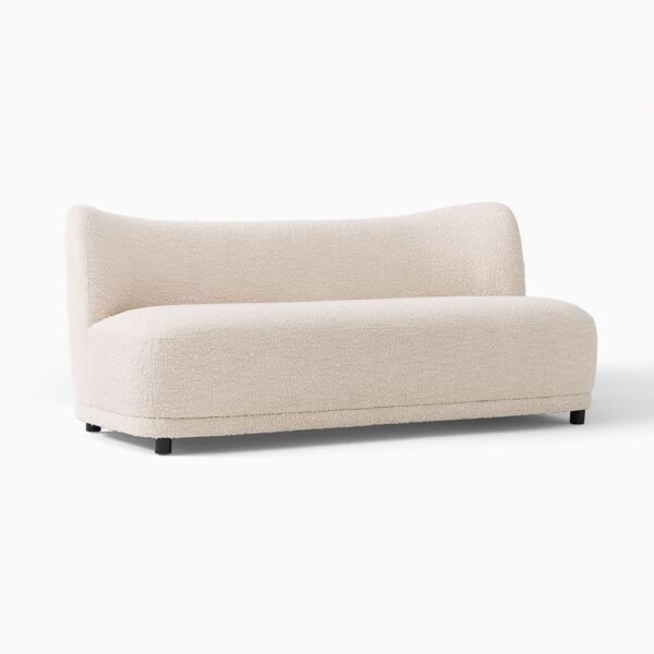 Ivory boucle sofa with curved back by INTERIORZE Lune 2 seater