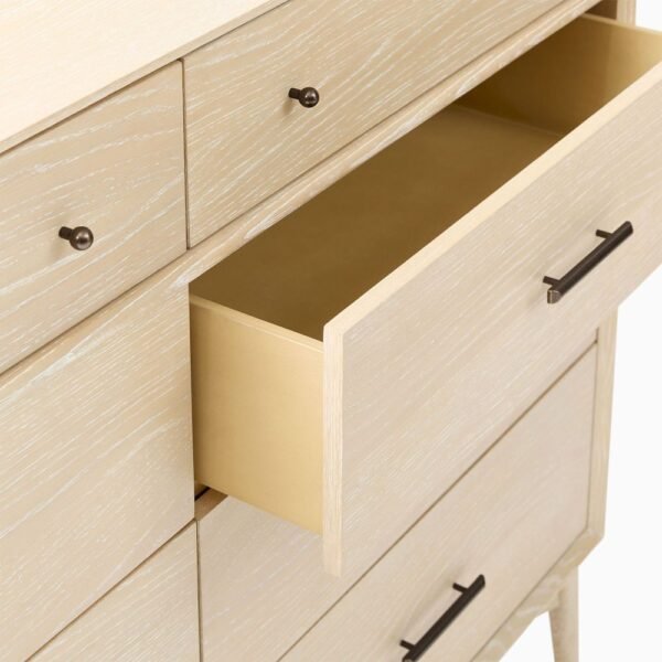 hite ash wood chest of drawers drawer detail – storage space