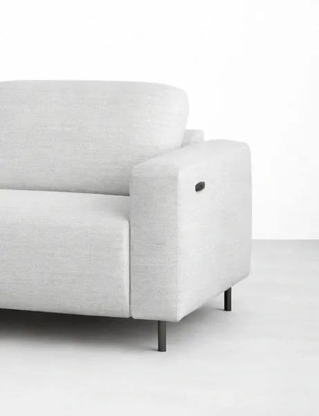 electric recliner sofa side control panel close up on armrest INTERIORZE