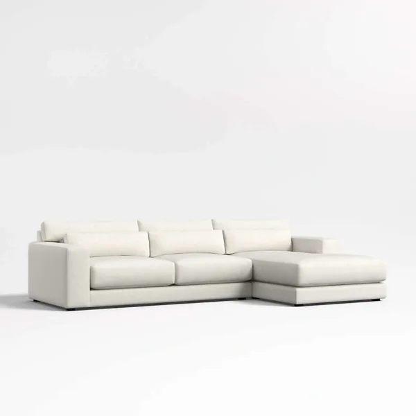 Interiorze Retreat ivory L shape sectional sofa with right chaise front view