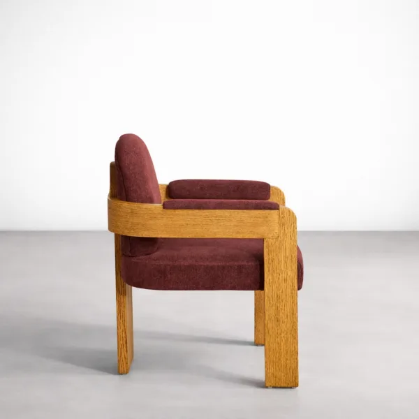 INTERIORZE Rovena dining chair side profile with wooden arms