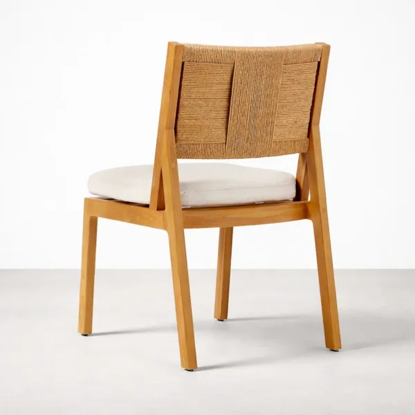 INTERIORZE Ravello teakwood cane dining chair angled view