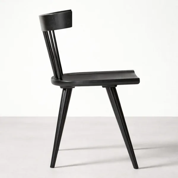 INTERIORZE Norvik black teakwood dining chair side profile