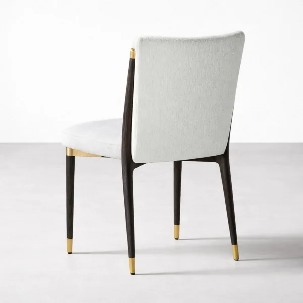INTERIORZE Virello solid teakwood upholstered dining chair back view