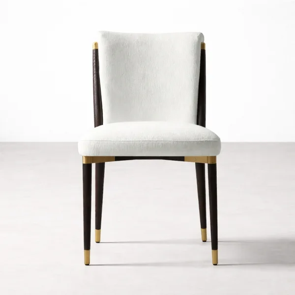 INTERIORZE Virello solid teakwood upholstered dining chair front view