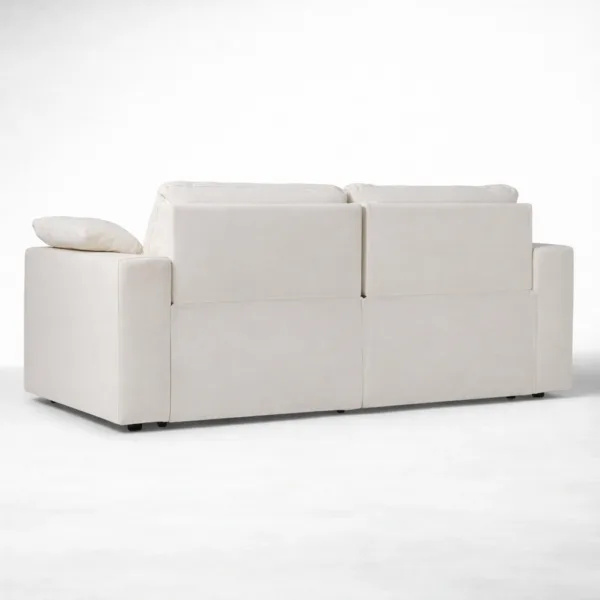 Back view of pearl white 2 seater motorized recliner sofa by INTERIORZE