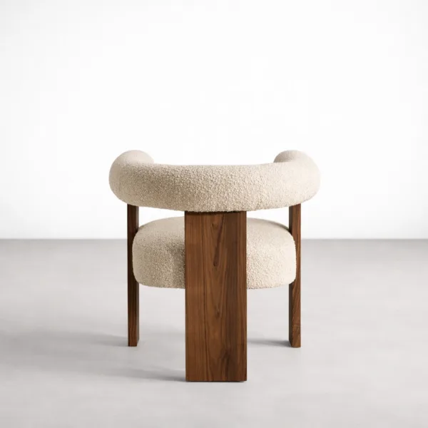 INTERIORZE Arvino teakwood upholstered dining chair back view