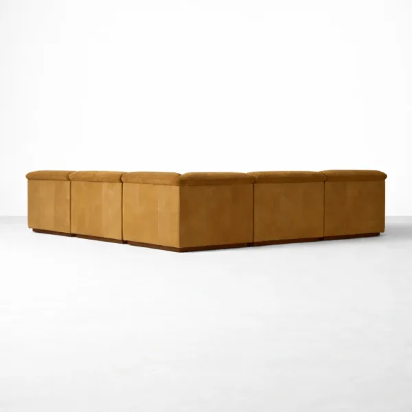 Tan L shaped sectional sofa back view modular design INTERIORZE Aria
