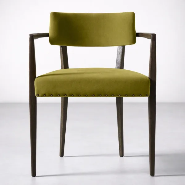 INTERIORZE Avelon teakwood upholstered dining chair front view