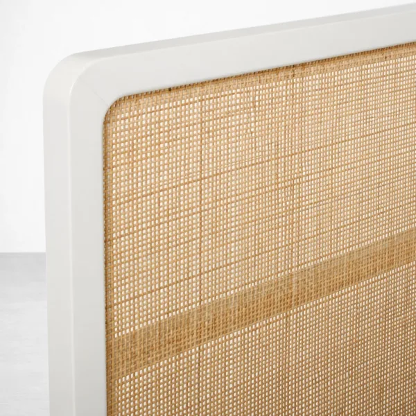 Natural cane webbing close-up on a cane panel bed by INTERIORZE