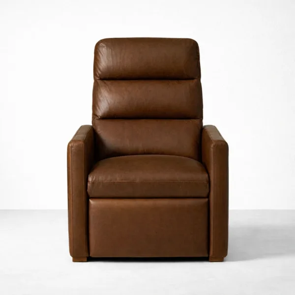 Brown leather power recliner chair by INTERIORZE Verona front view