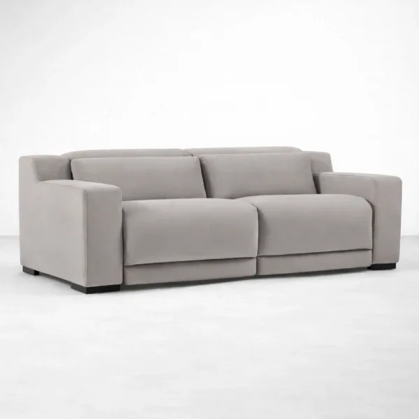 INTERIORZE Cloudrest 2 seater motorized recliner sofa stone grey front