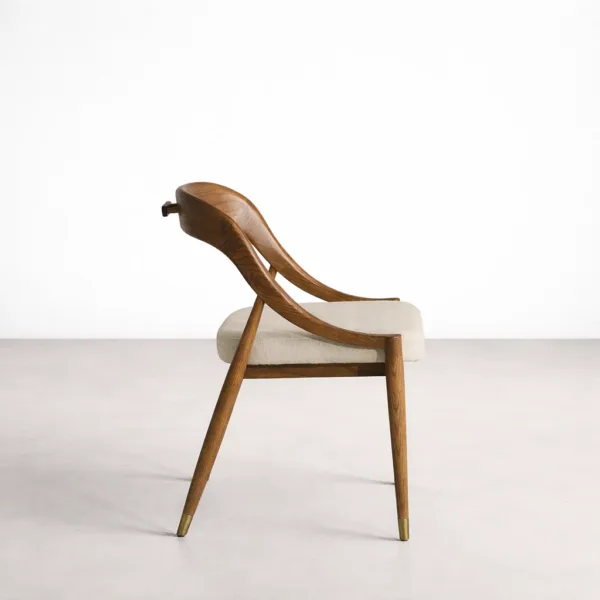 INTERIORZE Elara solid teakwood dining chair side profile