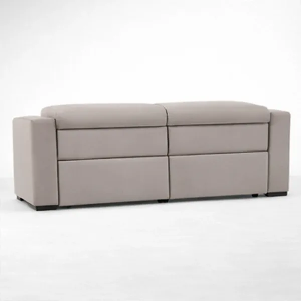 back view of INTERIORZE Cloudrest 2 seater motorized recliner sofa stone grey