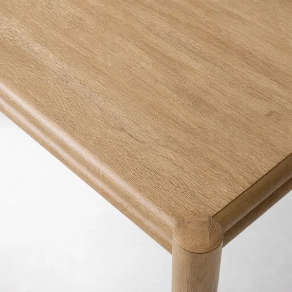 Close-up of rounded leg and frame joint on INTERIORZE Norvik extendable dining table