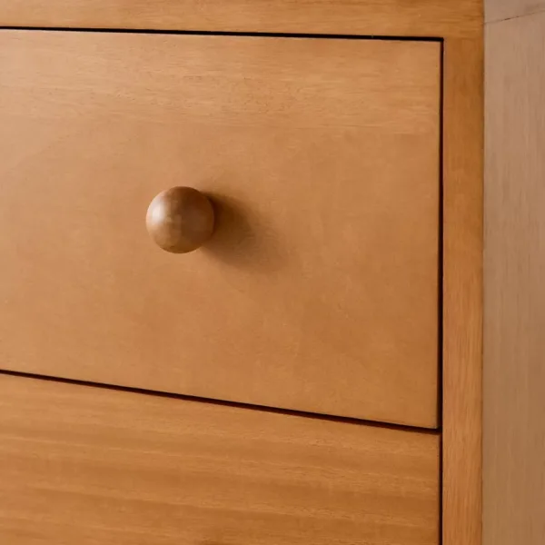 INTERIORZE Orba Ball Leg Teak Wood Chest of Drawers