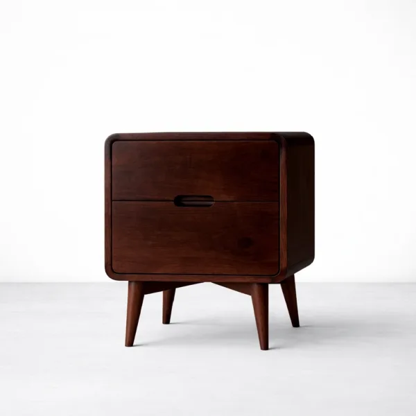 Teakwood bedside table with 2 drawers by INTERIORZE