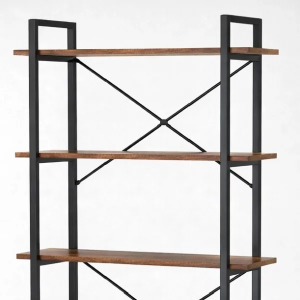 Industrial Teak Wood Showcase Cabinet