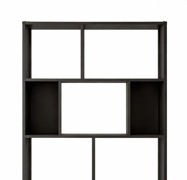 Black Grid Teak Wood Showcase Cabinet