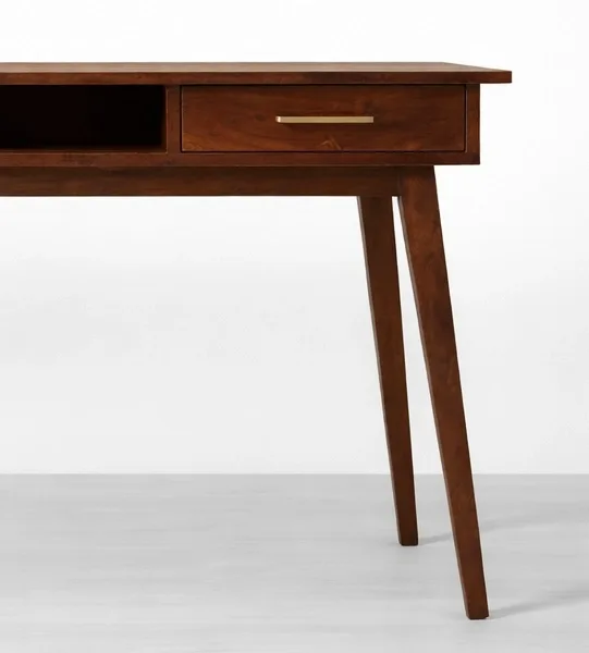 INTERIORZE dual drawer teak wood study table