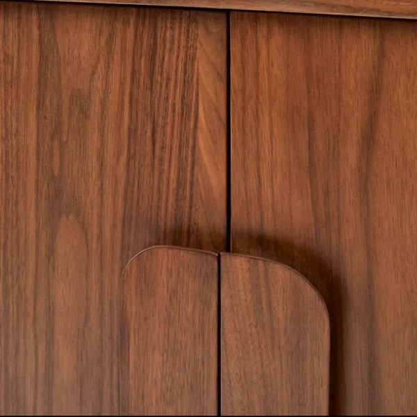 INTERIORZE Column Walnut Teak Wood Wardrobe Cabinet