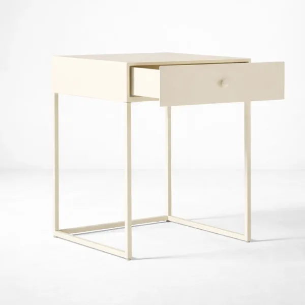 INTERIORZE ivory ashwod bedside table with drawer