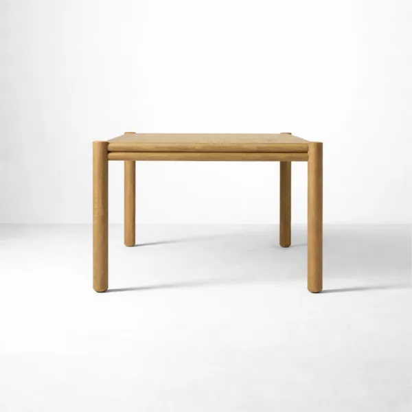 End view of INTERIORZE Norvik solid teakwood extendable dining table