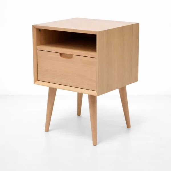ashwood bedside table with open shelf