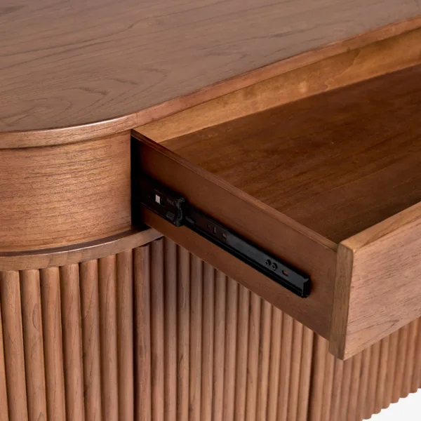 Arc Fluted Teak Wood Sideboard by INTERIORZE