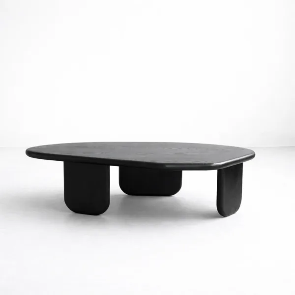 Obsidian Pebble Teak Wood Centre Table