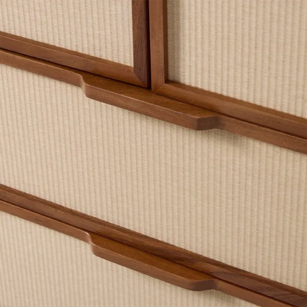 INTERIORZE Aster Cane Teak Wood Wardrobe