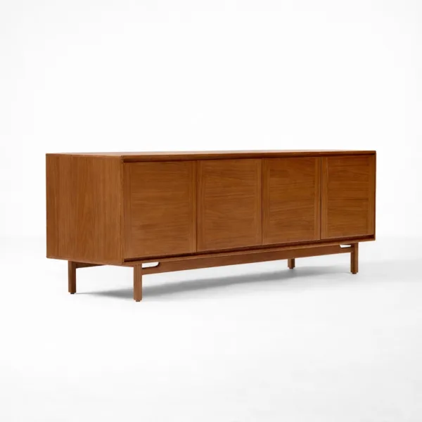 Frame Line teak wood media console by INTERIORZE