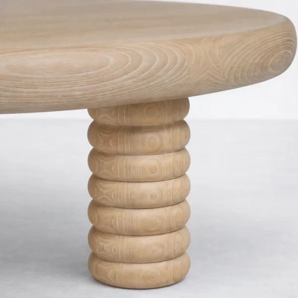 INTERIORZE ashwood ribbed round centre table for modern living room