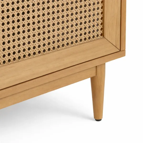 Cane Frame Ash Wood Media Console by INTERIORZE