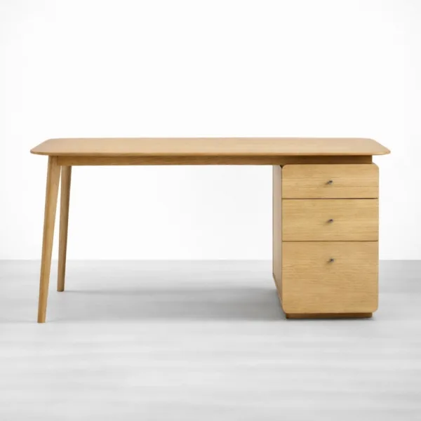 INTERIORZE ash wood pedestal study table